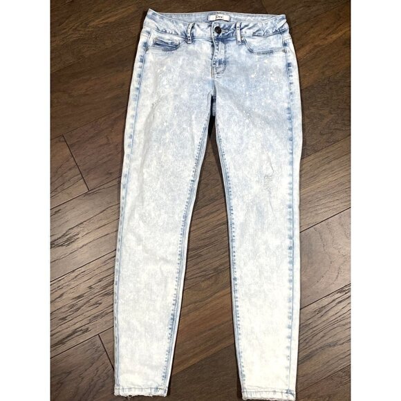 DEX Bleach Splatter & Distressed Skinny Jeans Light Wash Sz 27 NWOT - Picture 1 of 6